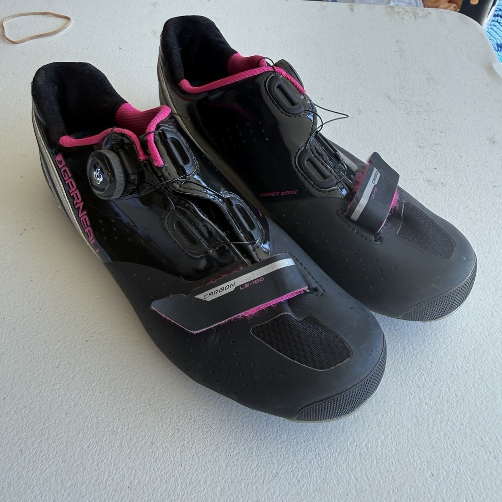 Garneau Women's Carbon LS-100 Road Cycling Spin Shoes Boa Closure Size 9.5